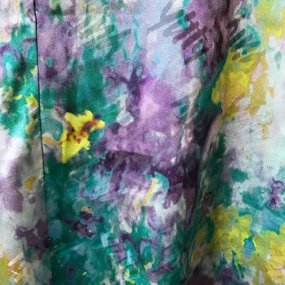 Yitty Sattin Pretty Mini Robe in Deep Sea Watercolor Size 2x - Picture 12 of 13